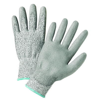 GRAY PU PALM COATED SPECKLE GRAY HPPE GLOVES